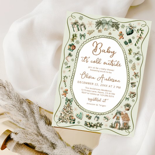 Baby het is koud buiten genderneutraal Baby shower Kaart
