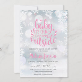Baby Het is koud buiten Girl Winter Baby shower Kaart