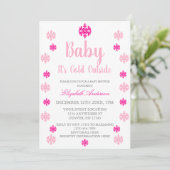 Baby Het is koud buiten Girl Winter Baby shower Kaart (Staand voorkant)