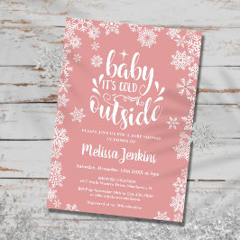 Baby Het is koud buiten Girl Winter Baby shower Kaart