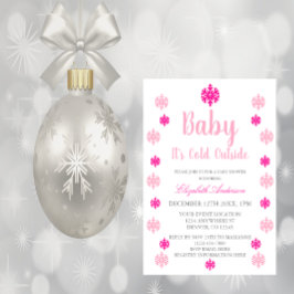 Baby Het is koud buiten Girl Winter Baby shower Kaart