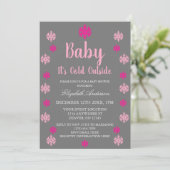 Baby Het is koud buiten Girl Winter Baby shower Kaart (Staand voorkant)