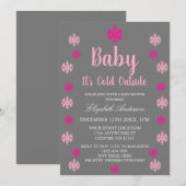 Baby Het is koud buiten Girl Winter Baby shower Kaart (Voorkant / Achterkant)
