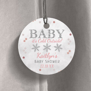 Baby Het is koud buiten Girls Winter Baby shower Bedankjes Labels