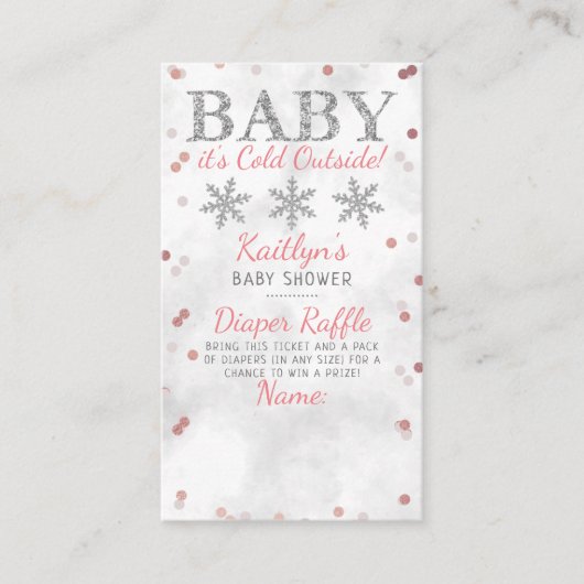 Baby Het is koud buiten Girls Winter Baby shower Informatiekaartje (Voorkant)