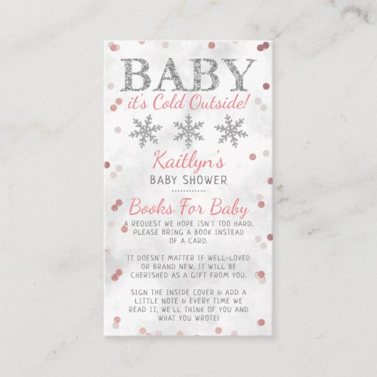 Baby Het is koud buiten Girls Winter Baby shower Informatiekaartje (Voorkant)