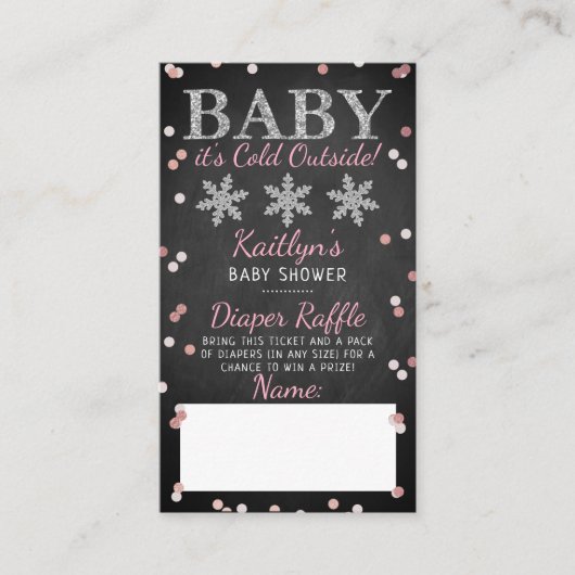 Baby Het is koud buiten Girls Winter Baby shower Informatiekaartje (Voorkant)