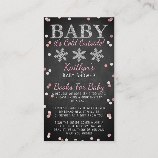 Baby Het is koud buiten Girls Winter Baby shower Informatiekaartje (Voorkant)