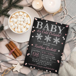 Baby Het is koud buiten Girls Winter Baby shower Kaart