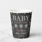 Baby Het is koud buiten Girls Winter Baby shower Papieren Bekers (Achterkant)