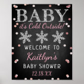 Baby Het is koud buiten Girls Winter Baby shower Poster (Voorkant)