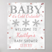 Baby Het is koud buiten Girls Winter Baby shower Poster (Voorkant)