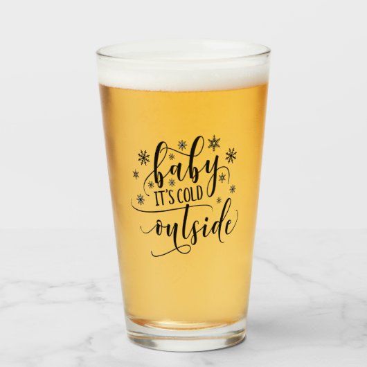 Baby het is koud buiten Glas mok bierglas (Voorkant gevuld)