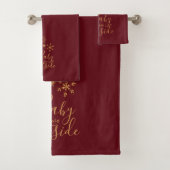 Baby het is koud buiten Golden Snowflakes Bad Handdoek (Insitu)