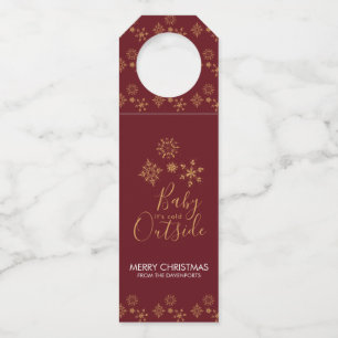 Baby het is koud buiten Golden Snowflakes Flessenhanger