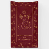 Baby het is koud buiten Golden Snowflakes Spandoek (Verticaal)