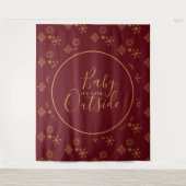 Baby het is koud buiten Golden Snowflakes Wandkleed (Voorkant)