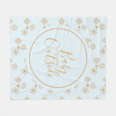 Baby het is koud buiten goudneeuwvlokken op blauw fleece deken (Voorkant (Horizontaal))