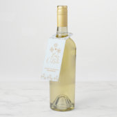 Baby het is koud buiten goudneeuwvlokken op blauw flessenhanger (Schuin)