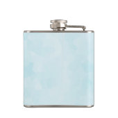 Baby het is koud buiten goudneeuwvlokken op blauw heupfles (Achterkant)