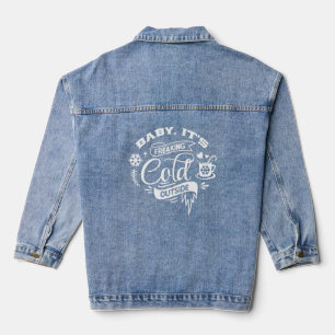 "Baby Het is koud buiten" Grappige kerst Denim Jacket