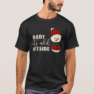Baby Het is koud buiten grappige Ugly Pajama kerst T-shirt