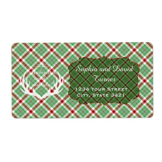 Baby het is koud buiten Green Plaid Holiday Etiket (Voorkant)
