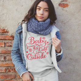 Baby het is koud buiten Grijs Dames Rood Trui