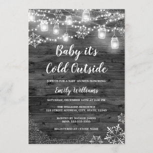 Baby het is koud buiten grijs winter Baby shower Kaart