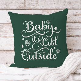 Baby het is koud buiten groen script vakantie kussen