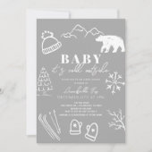 Baby Het is koud buiten handgetekende grijs Baby s Kaart (Voorkant)