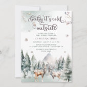 Baby Het is koud buiten herten magisch Baby shower Kaart (Voorkant)