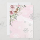 Baby Het is koud buiten Herten Roze Bloemen Baby G Kaart (Achterkant)