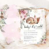 Baby Het is koud Buiten Herten Roze Goud Baby show Kaart