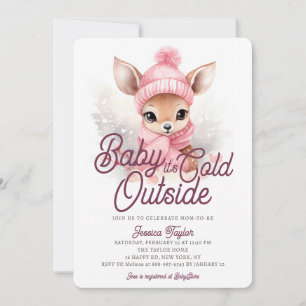 Baby het is koud buiten Herten Roze Winter Baby Sh Kaart