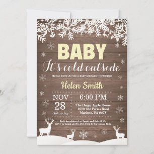 Baby het is koud buiten Herten Winter Baby Shower Kaart
