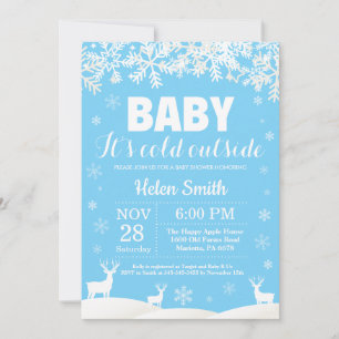 Baby het is koud buiten Herten Winter Jongen Baby Kaart
