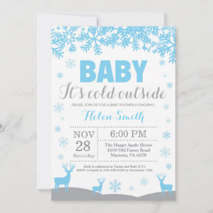 Baby het is koud buiten Hertenjongen Baby Shower Kaart