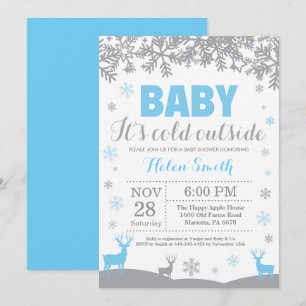 Baby het is koud buiten Hertenjongen Baby Shower Kaart