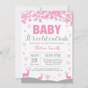 Baby het is koud buiten Hertenmeisje Baby Shower Kaart