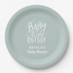 Baby het is koud buiten het baby shower feest papieren bordje