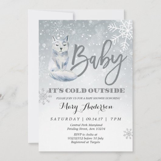 Baby Het is koud buiten het baby shower Kaart (Voorkant)