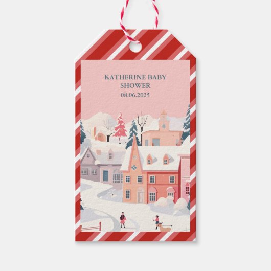 Baby Het is koud buiten het baby shower met winter Cadeaulabel (Voorkant)