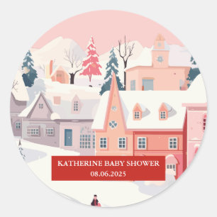 Baby Het is koud buiten het baby shower met winter Ronde Sticker
