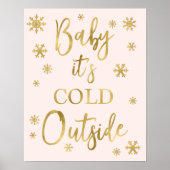 Baby het is koud buiten het baby shower teken poster (Voorkant)