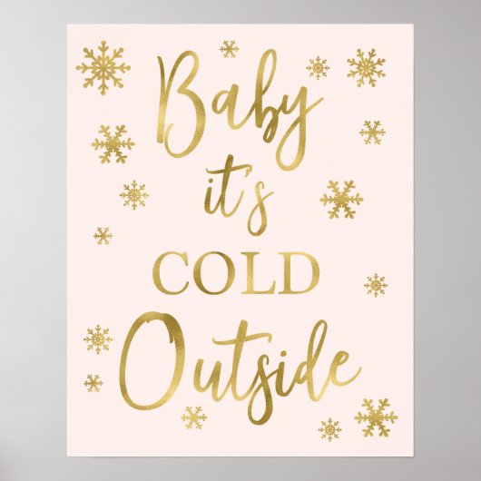 Baby het is koud buiten het baby shower teken poster (Voorkant)