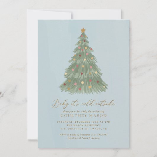 Baby Het is koud buiten het Baby shower van de ker Kaart (Voorkant)
