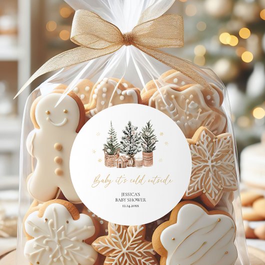 Baby Het is koud buiten het Baby shower van de ker Ronde Sticker