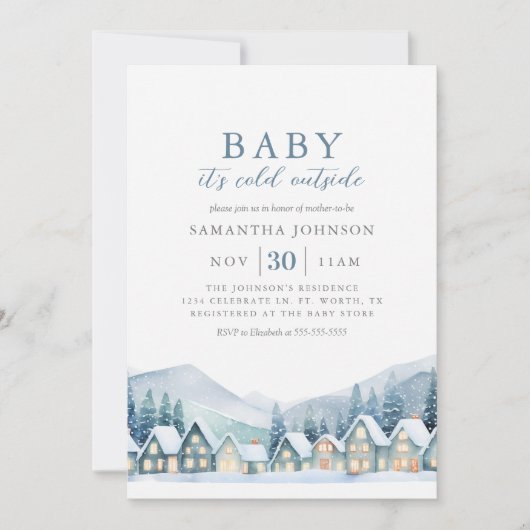 Baby, het is koud buiten het Baby shower van de wi Kaart (Voorkant)