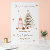 Baby het is koud buiten het Baby shower van de win Acryl Bord (Huwelijk)